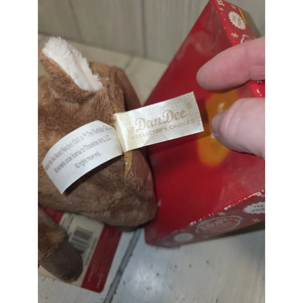 DanDee Rudolph Red Nose Reindeer Plush Light Up Sings Jingle Bells Needs Battery